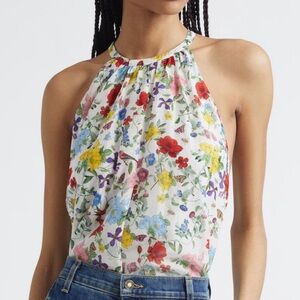 ALICE + OLIVIA FLORAL COTTON AND SILK BLOUSE- medium NWT